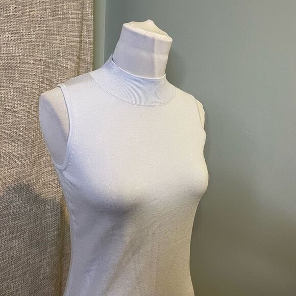 Ann Taylor New Mock Turtleneck Shell Top Blue Seasonless Layering Small - Picture 5 of 10